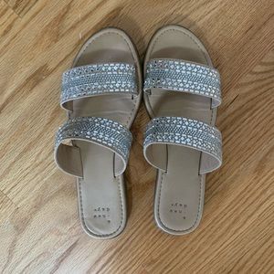 Rhinestone slide on sandals